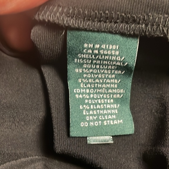 LAUREN Ralph Lauren Black Cap Sleeve Side Ruched Dress, Size 8 - Picture 13 of 13